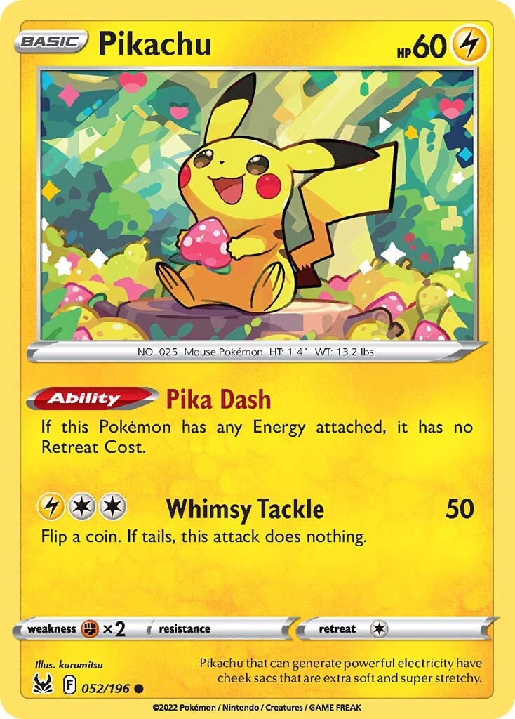 Pikachu (052/196) [Sword & Shield: Lost Origin] | Tables and Towers