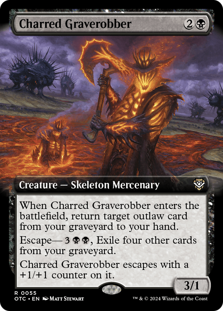 Charred Graverobber (Extended Art) [Outlaws of Thunder Junction Commander] | Tables and Towers