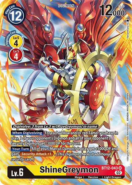 ShineGreymon [BT12-043] (Alternate Art) [Across Time] | Tables and Towers