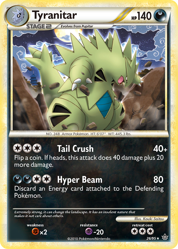 Tyranitar (26/95) [HeartGold & SoulSilver: Unleashed] | Tables and Towers