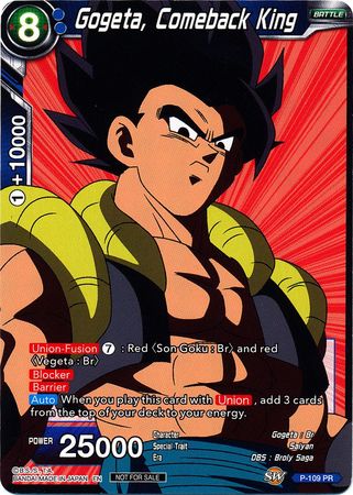 Gogeta, Comeback King (Broly Pack Vol. 3) (P-109) [Promotion Cards] | Tables and Towers