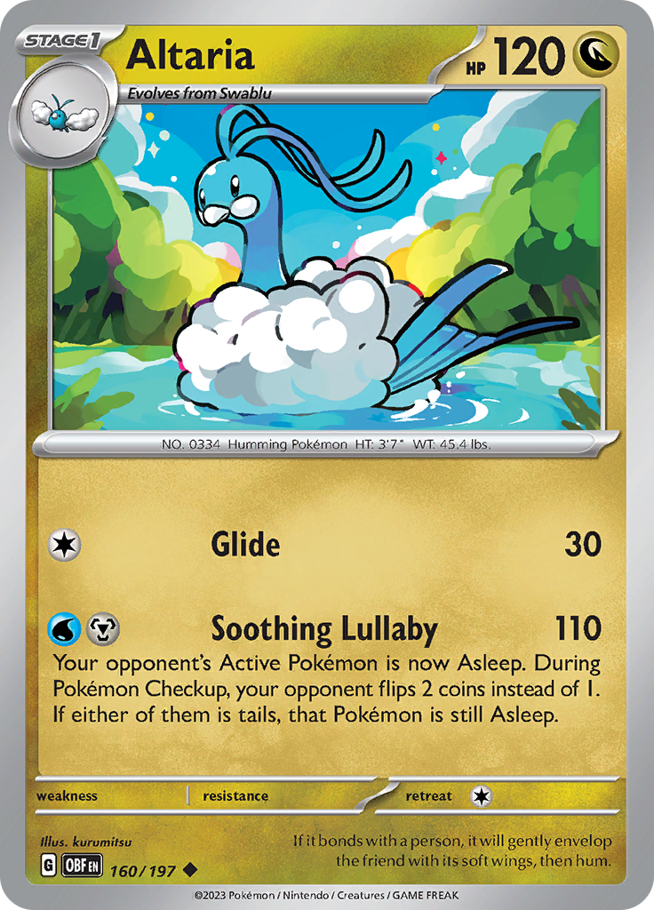 Altaria (160/197) [Scarlet & Violet: Obsidian Flames] | Tables and Towers