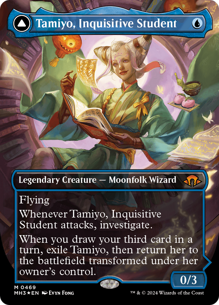 Tamiyo, Inquisitive Student // Tamiyo, Seasoned Scholar (Borderless) (Textured Foil) [Modern Horizons 3] | Tables and Towers