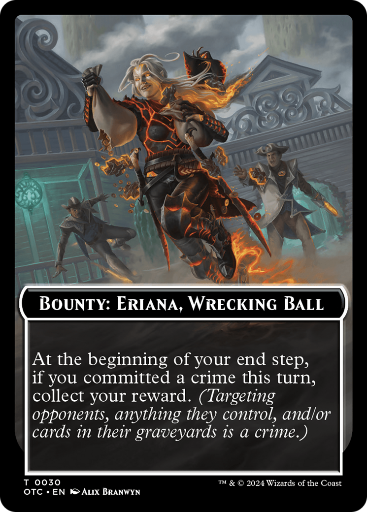 Bounty: Eriana, Wrecking Ball // Bounty Rules Double-Sided Token [Outlaws of Thunder Junction Commander Tokens] | Tables and Towers