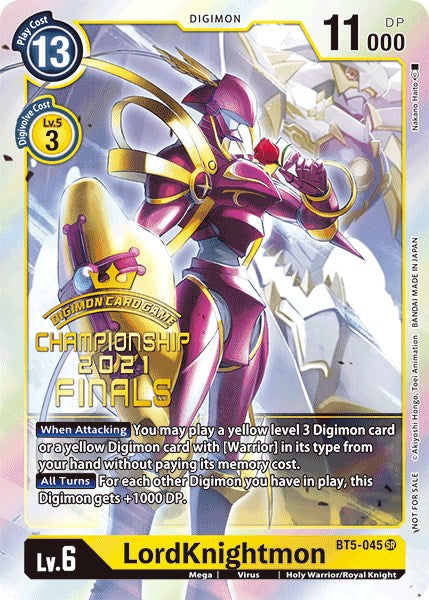 LordKnightmon [BT5-045] (2021 Championship Finals Event Pack Alt-Art Gold Stamp Set) [Battle of Omni Promos] | Tables and Towers