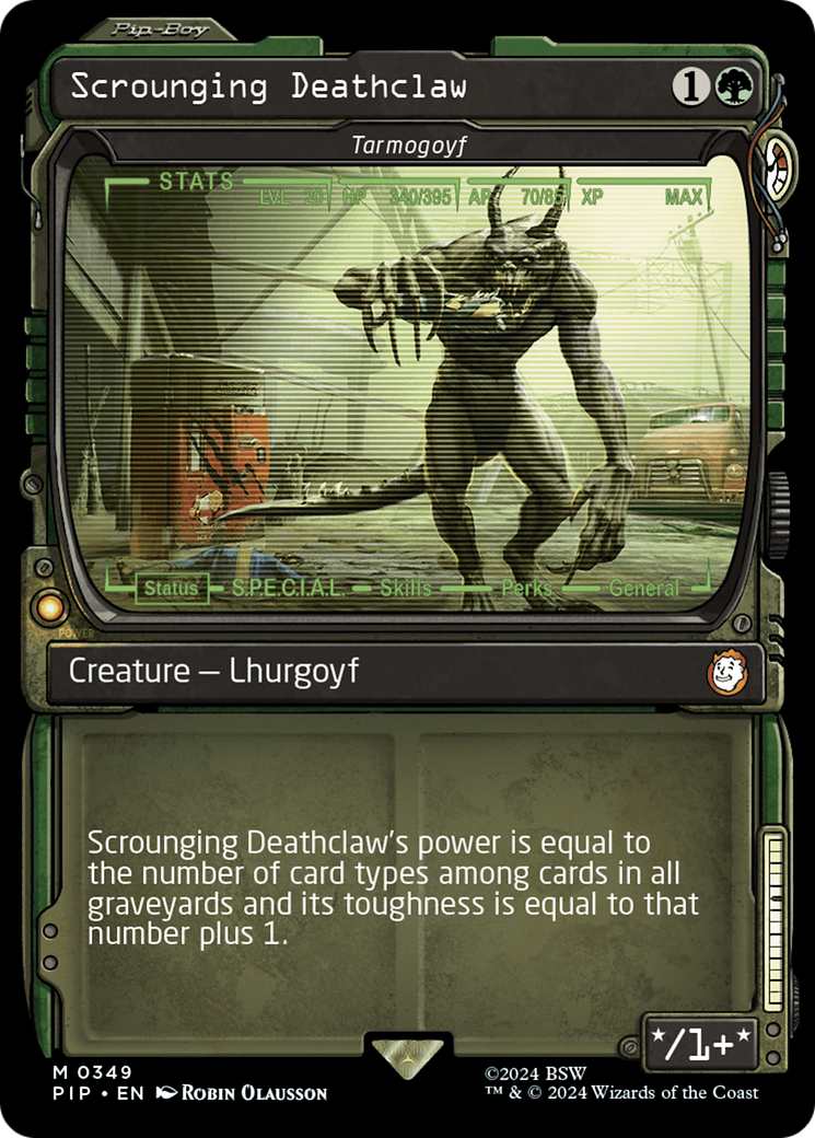 Scrounging Deathclaw - Tarmogoyf (Showcase) [Fallout] | Tables and Towers