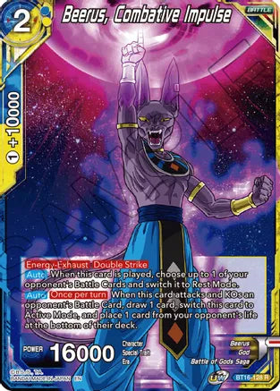 Beerus, Combative Impulse (BT16-128) [Realm of the Gods] | Tables and Towers