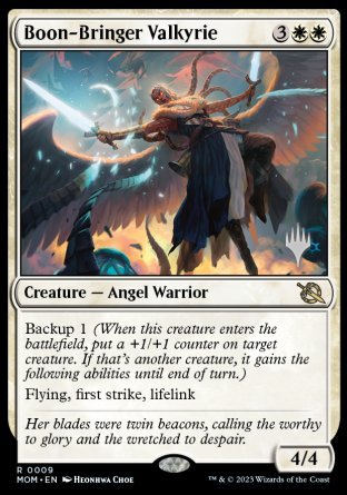 Boon-Bringer Valkyrie (Promo Pack) [March of the Machine Promos] | Tables and Towers