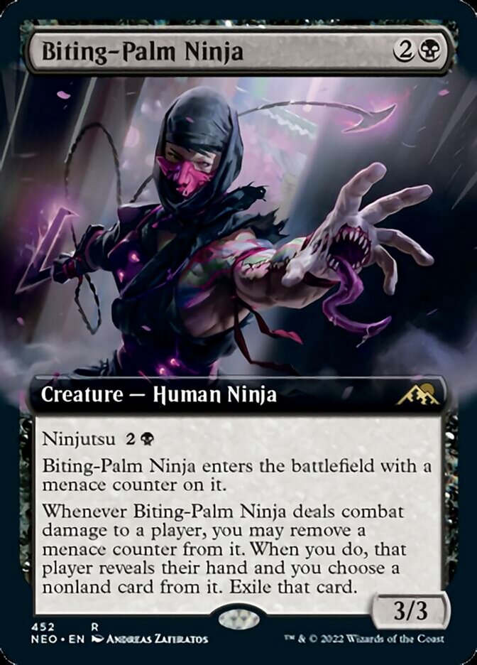 Biting-Palm Ninja (Extended Art) [Kamigawa: Neon Dynasty] | Tables and Towers