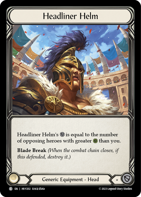 Headliner Helm [HVY202] (Heavy Hitters)  Cold Foil | Tables and Towers