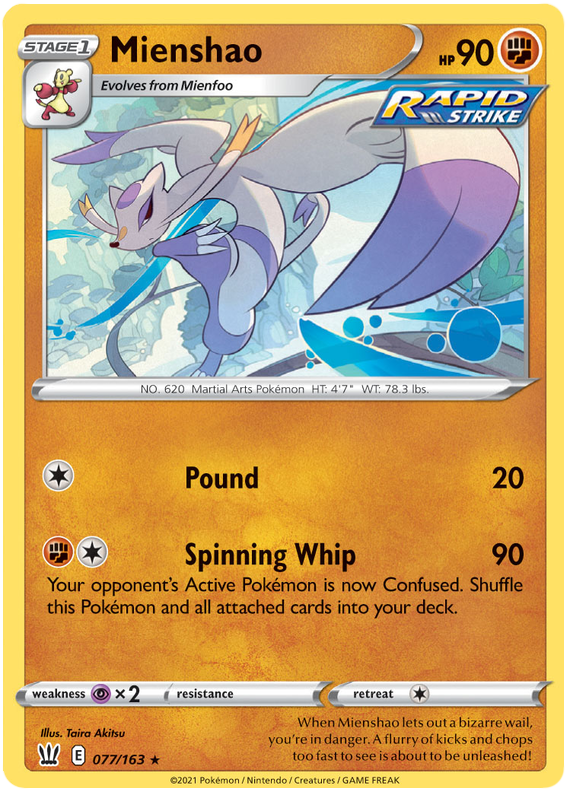 Mienshao (077/163) [Sword & Shield: Battle Styles] | Tables and Towers