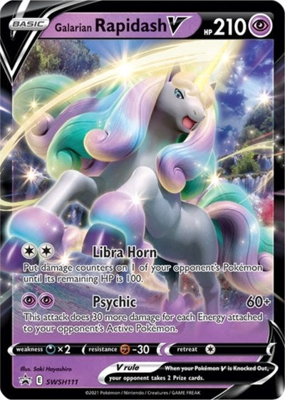 Galarian Rapidash V (SWSH111) (Jumbo Card) [Sword & Shield: Black Star Promos] | Tables and Towers