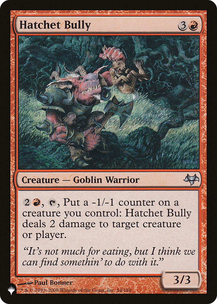 Hatchet Bully [The List Reprints] | Tables and Towers