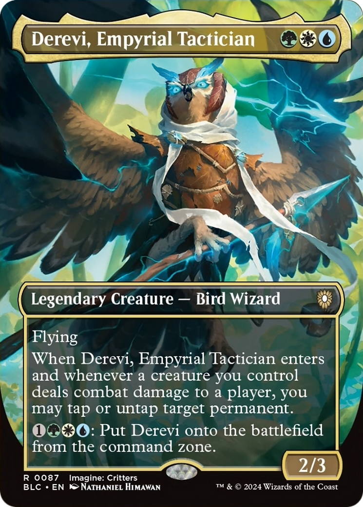 Derevi, Empyrial Tactician (Borderless) [Bloomburrow Commander] | Tables and Towers