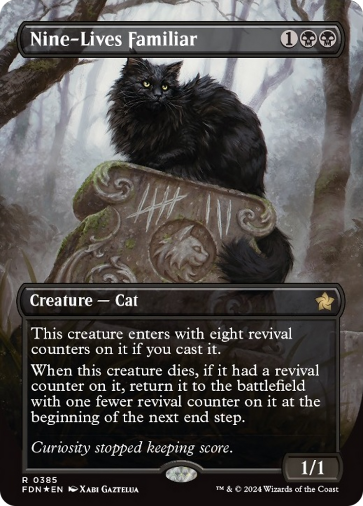 Nine-Lives Familiar (Borderless Mana Foil) [Foundations] | Tables and Towers