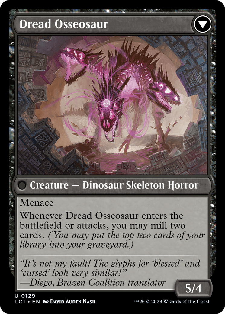 Visage of Dread // Dread Osseosaur [The Lost Caverns of Ixalan] | Tables and Towers