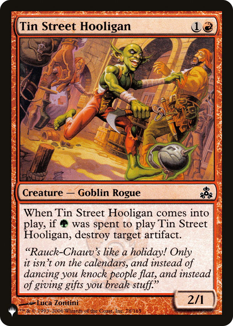 Tin Street Hooligan [The List Reprints] | Tables and Towers