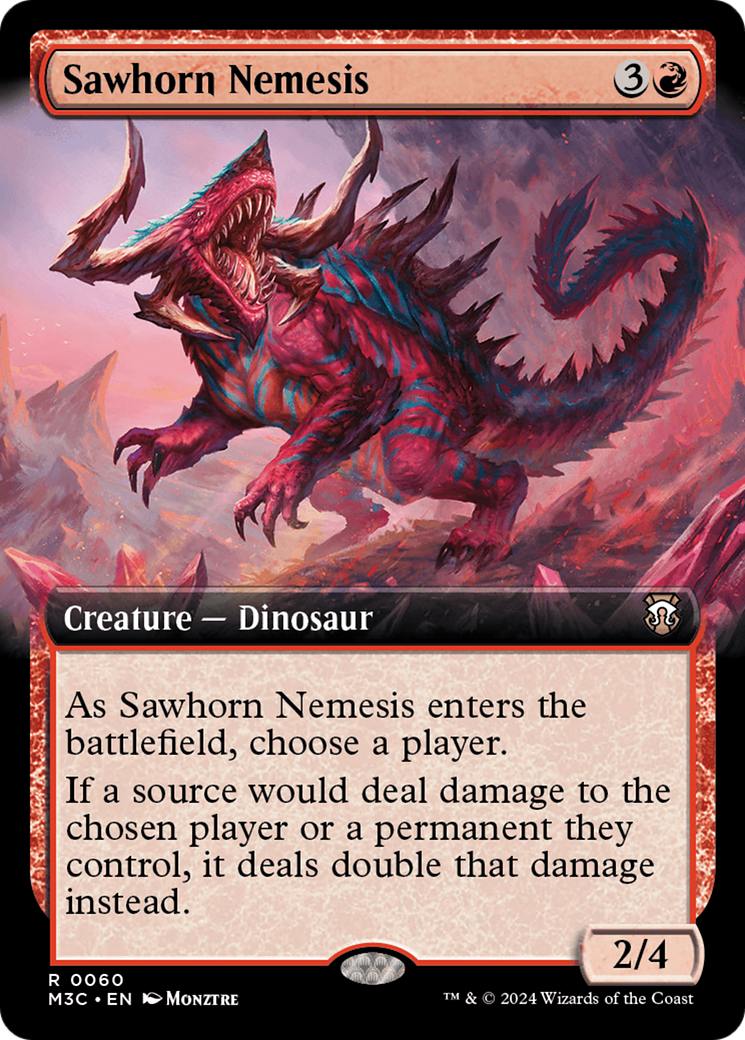 Sawhorn Nemesis (Extended Art) (Ripple Foil) [Modern Horizons 3 Commander] | Tables and Towers