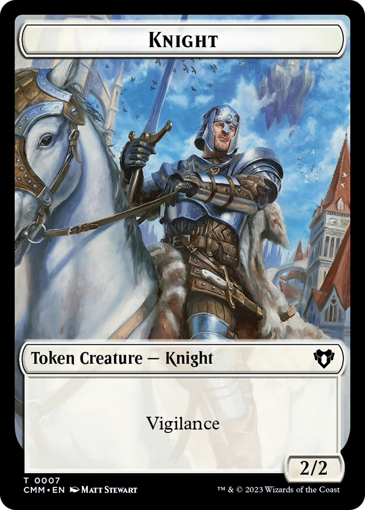 Knight Token [Commander Masters Tokens] | Tables and Towers