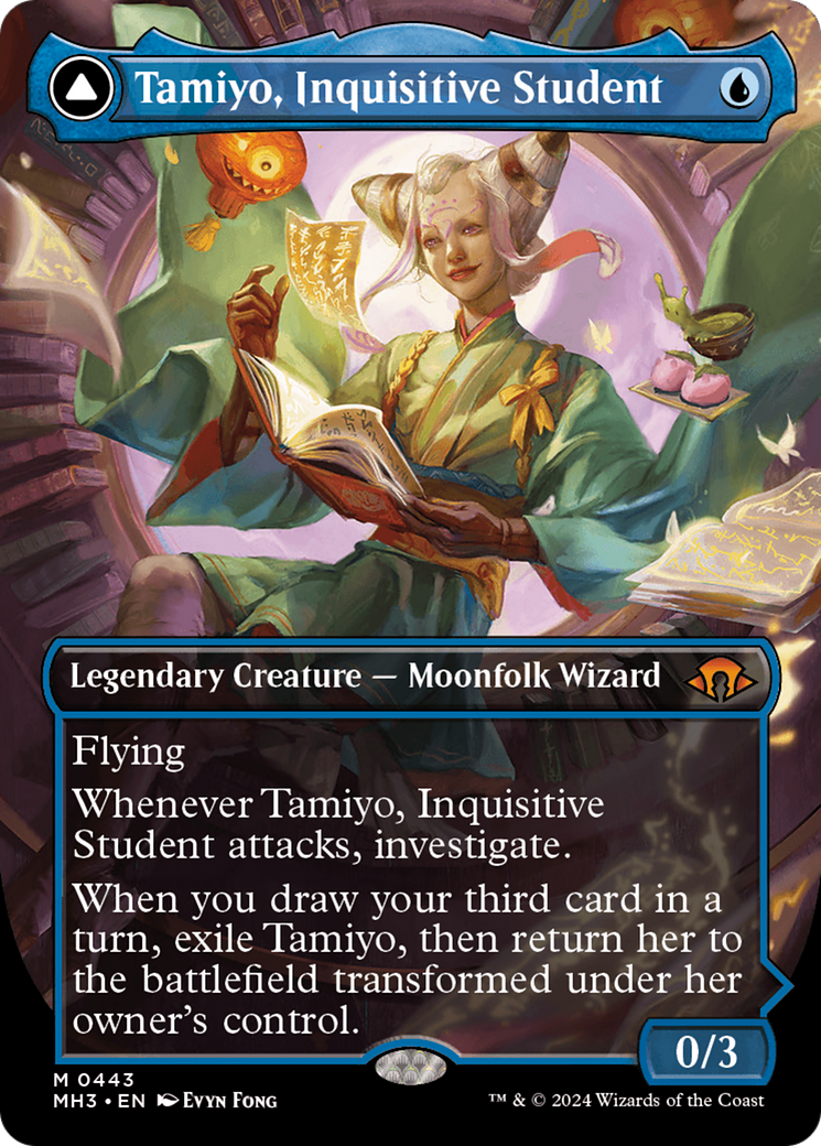 Tamiyo, Inquisitive Student // Tamiyo, Seasoned Scholar (Borderless) [Modern Horizons 3] | Tables and Towers