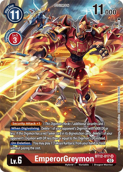 EmperorGreymon [BT12-017] (Alternate Art) [Across Time] | Tables and Towers