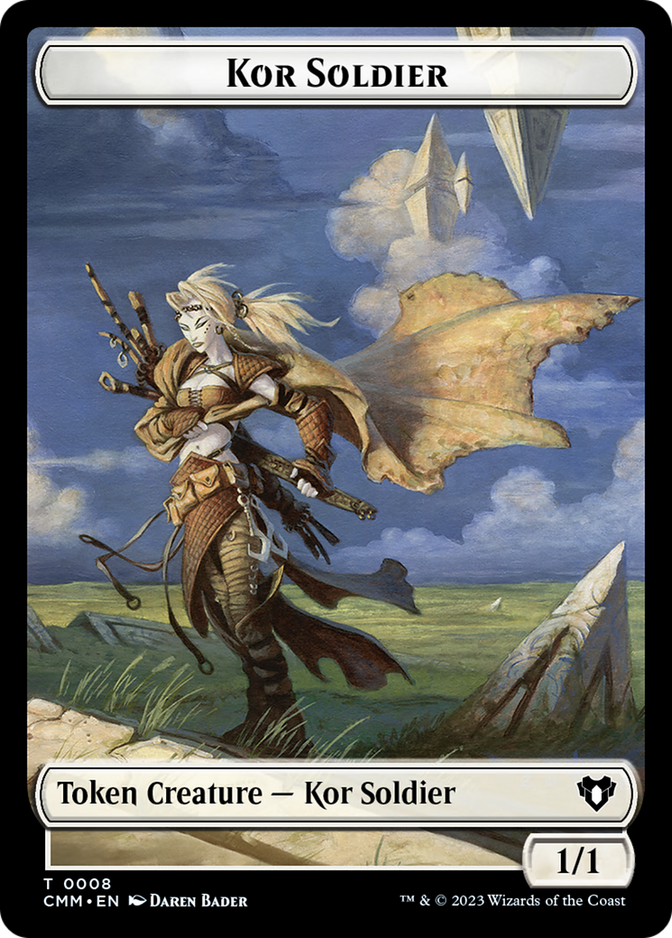 Soldier // Kor Soldier Double-Sided Token [Commander Masters Tokens] | Tables and Towers