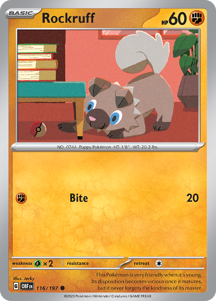 Rockruff (116/197) [Scarlet & Violet: Obsidian Flames] | Tables and Towers