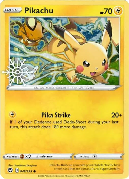 Pikachu (049/195) (Holiday Calendar) [Sword & Shield: Silver Tempest] | Tables and Towers