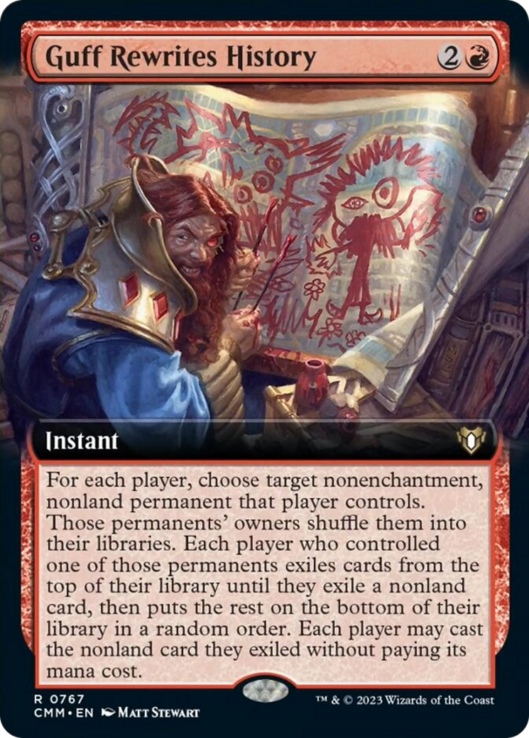 Guff Rewrites History (Extended Art) [Commander Masters] | Tables and Towers