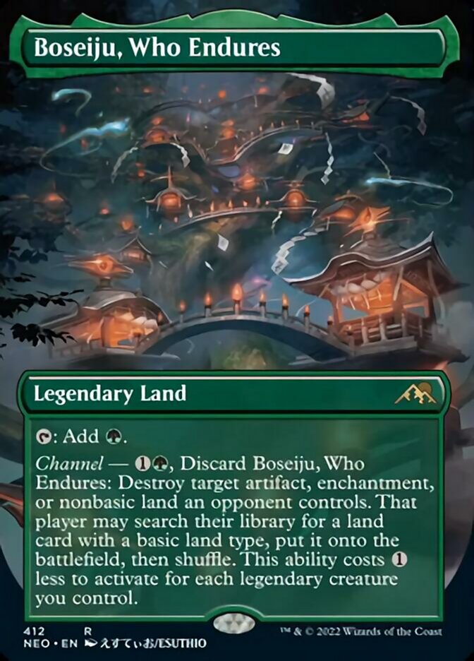 Boseiju, Who Endures (Borderless Alternate Art) [Kamigawa: Neon Dynasty] | Tables and Towers