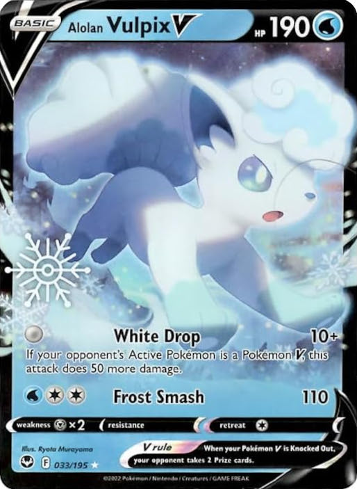 Alolan Vulpix V (033/195) (Holiday Calendar) [Sword & Shield: Silver Tempest] | Tables and Towers