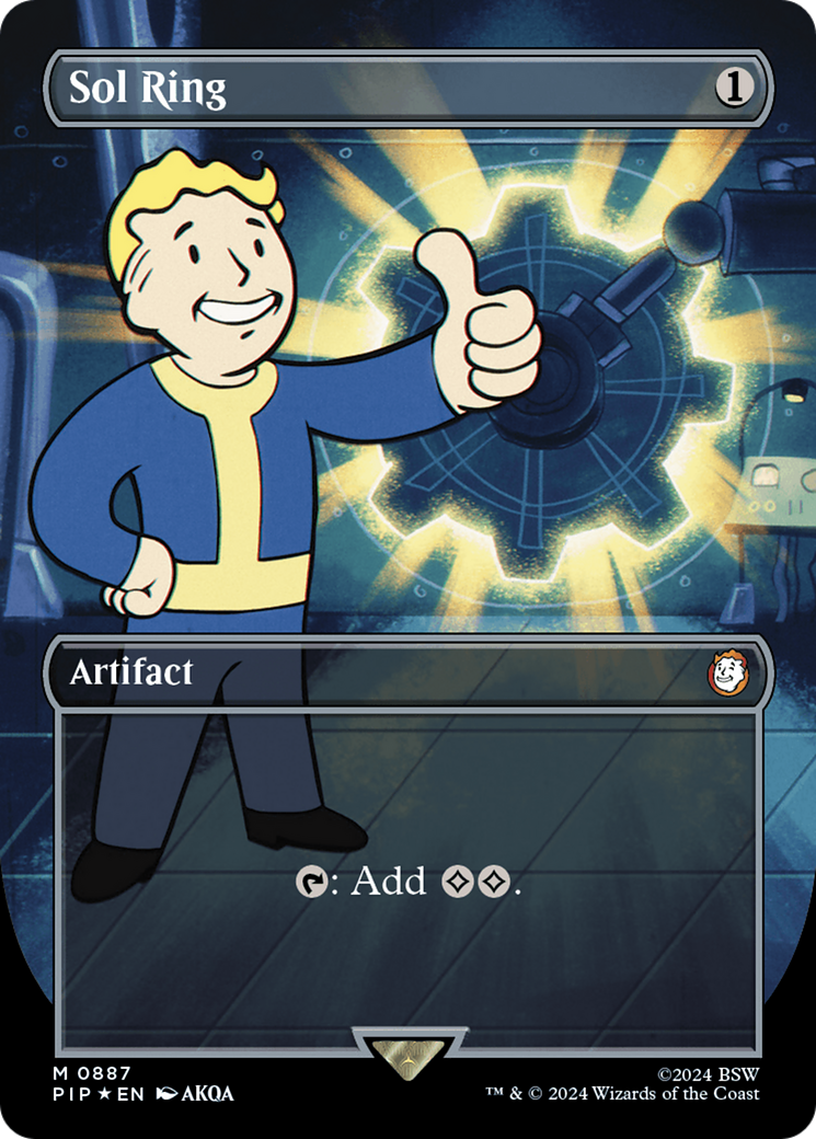 Sol Ring (Borderless) (Surge Foil) [Fallout] | Tables and Towers