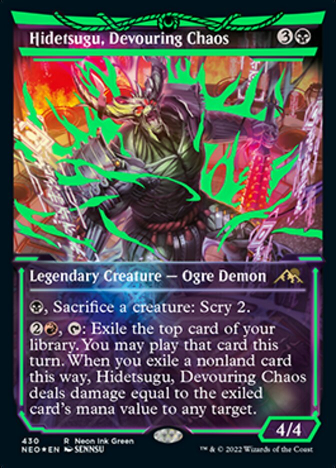 Hidetsugu, Devouring Chaos (Neon Ink Green) [Kamigawa: Neon Dynasty] | Tables and Towers