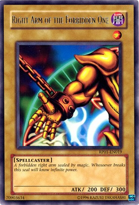 Right Arm of the Forbidden One [RP01-EN019] Rare | Tables and Towers