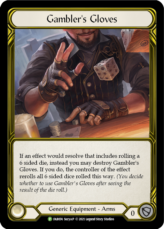 Gambler's Gloves (Golden) [FAB074] (Promo)  Cold Foil | Tables and Towers