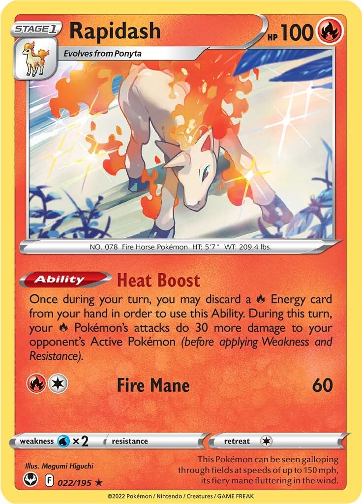 Rapidash (022/195) [Sword & Shield: Silver Tempest] | Tables and Towers