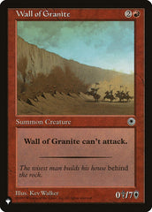 Wall of Granite [The List] | Tables and Towers