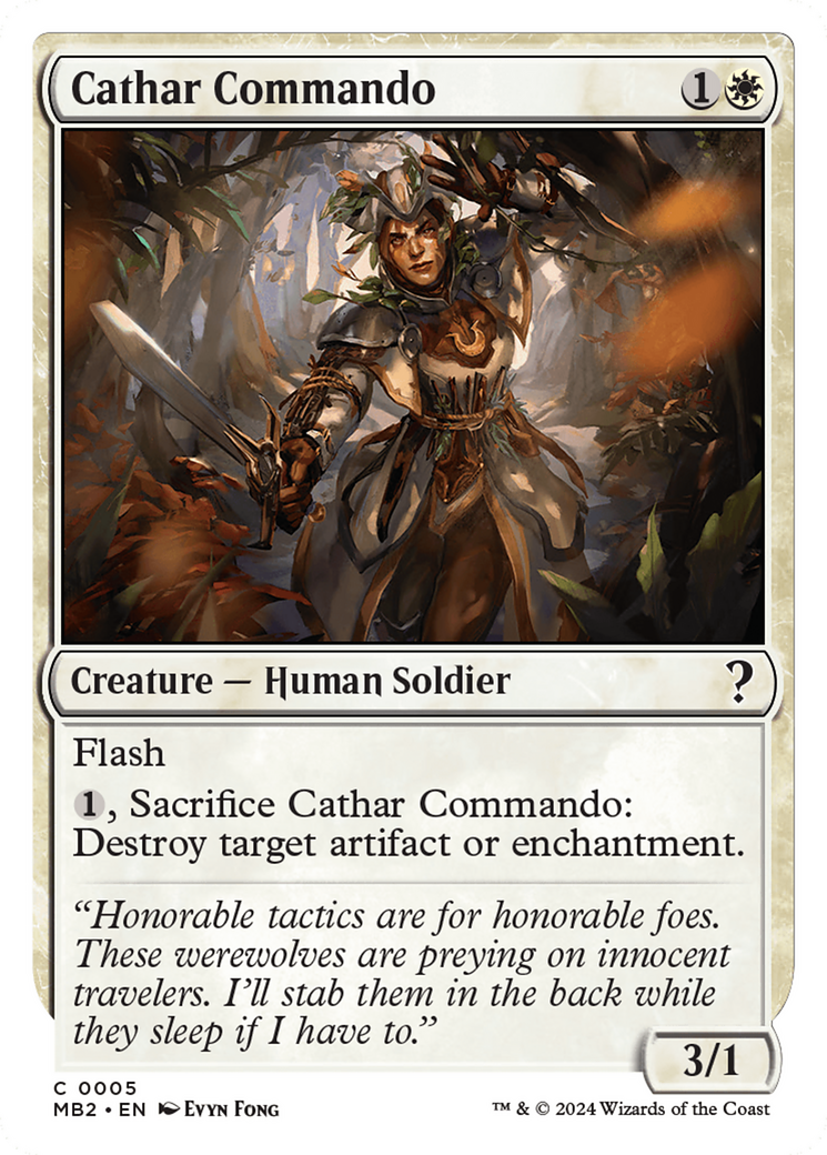 Cathar Commando (White Border) [Mystery Booster 2] | Tables and Towers