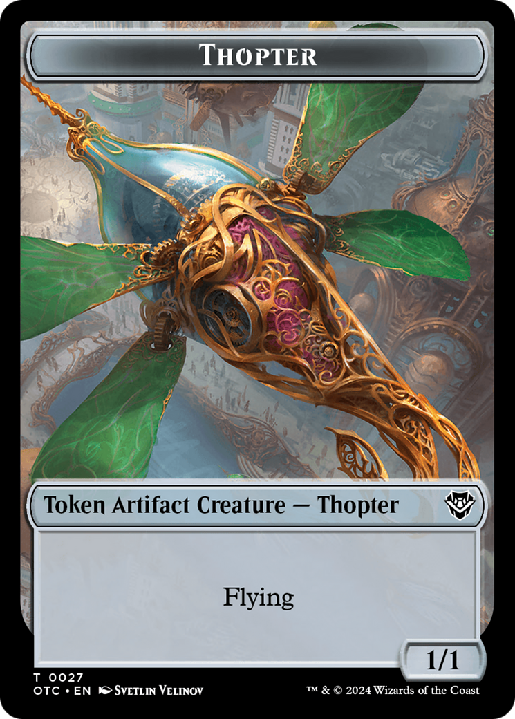 Thopter // Treasure Double-Sided Token [Outlaws of Thunder Junction Commander Tokens] | Tables and Towers