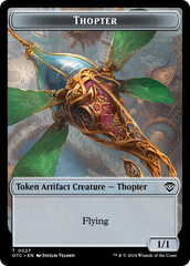 Thopter // Manifest Double-Sided Token [Outlaws of Thunder Junction Commander Tokens] | Tables and Towers