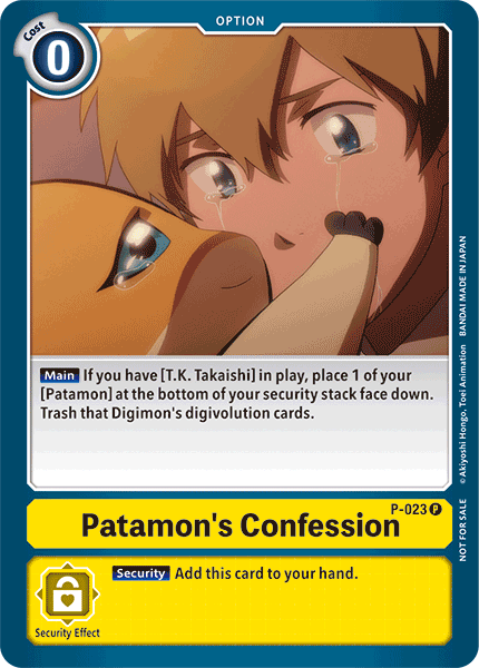 Patamon's Confession [P-023] [Promotional Cards] | Tables and Towers