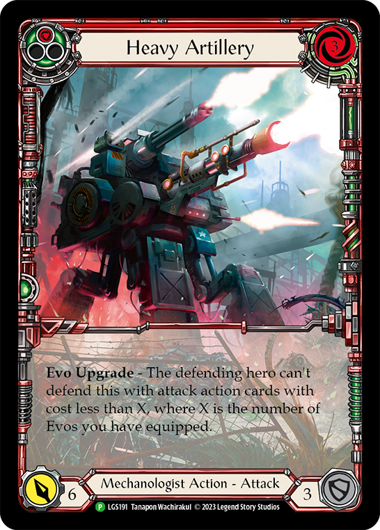 Heavy Artillery (Red) [LGS191] (Promo)  Rainbow Foil | Tables and Towers