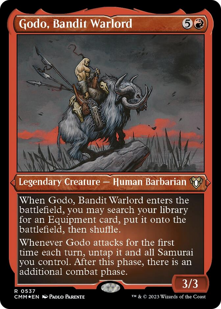 Godo, Bandit Warlord (Foil Etched) [Commander Masters] | Tables and Towers