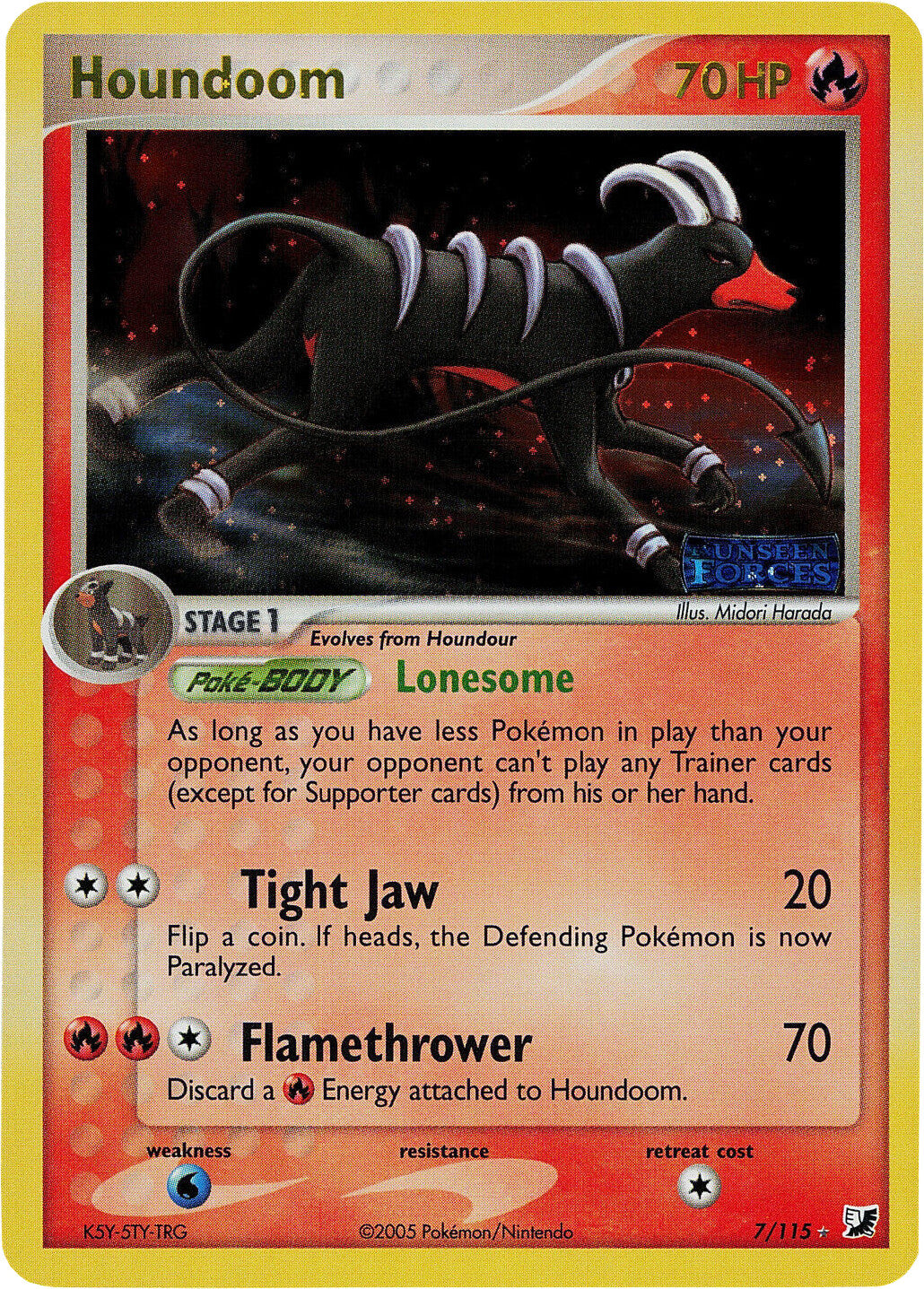 Houndoom (7/115) (Stamped) [EX: Unseen Forces] | Tables and Towers