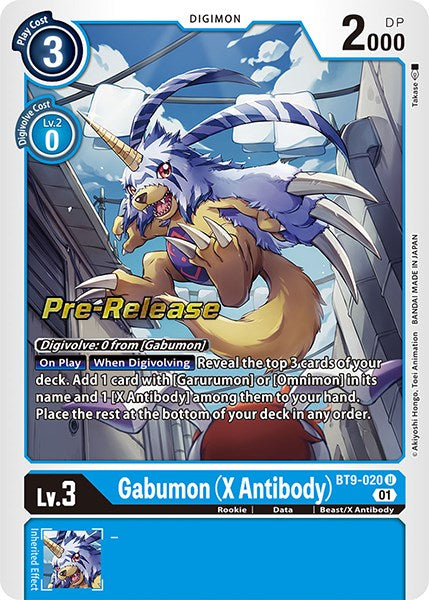 Gabumon (X Antibody) [BT9-020] [X Record Pre-Release Promos] | Tables and Towers