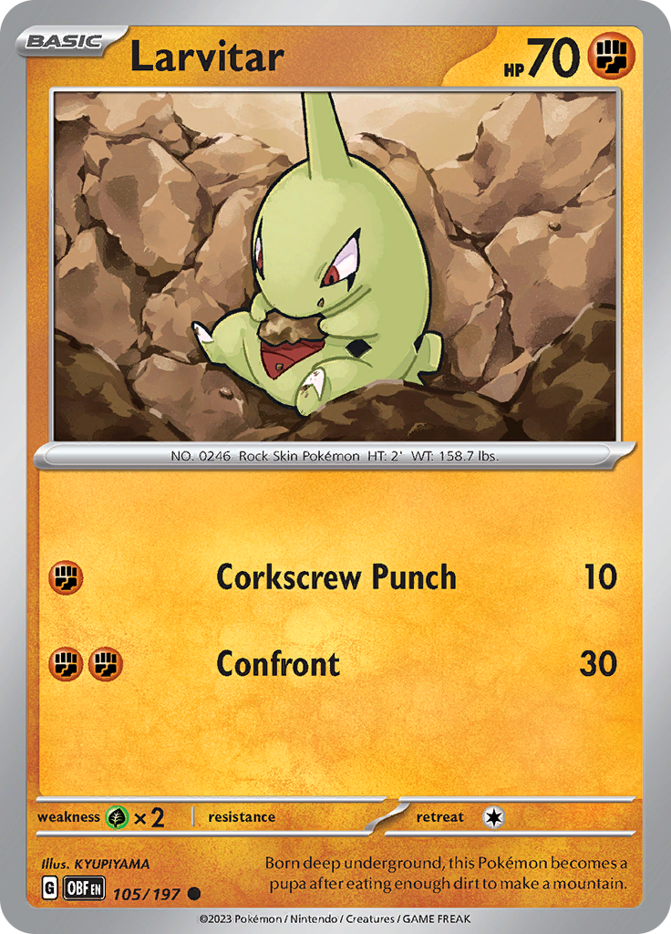 Larvitar (105/197) [Scarlet & Violet: Obsidian Flames] | Tables and Towers