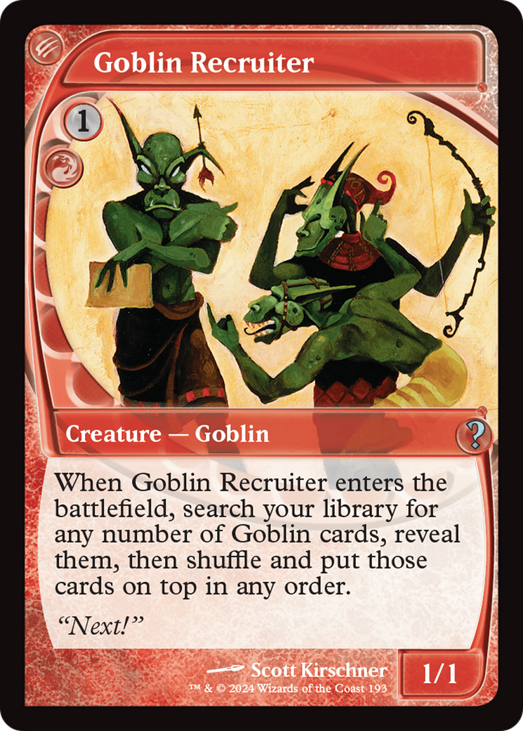 Goblin Recruiter (Future Sight) [Mystery Booster 2] | Tables and Towers