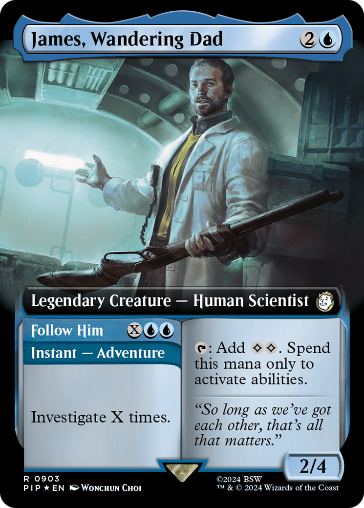 James, Wandering Dad // Follow Him (Extended Art) (Surge Foil) [Fallout] | Tables and Towers