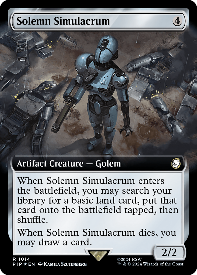 Solemn Simulacrum (Extended Art) (Surge Foil) [Fallout] | Tables and Towers