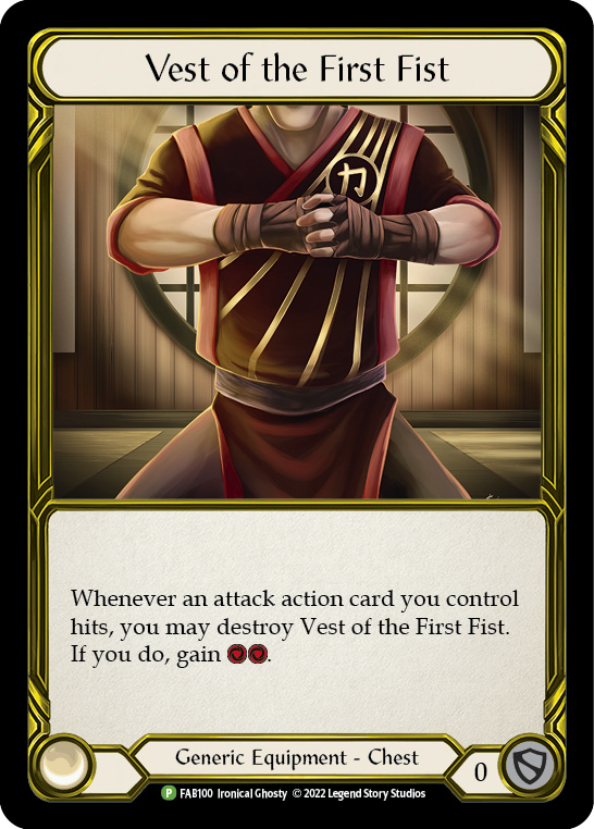 Vest of the First Fist (Golden) [FAB100] (Promo)  Cold Foil | Tables and Towers